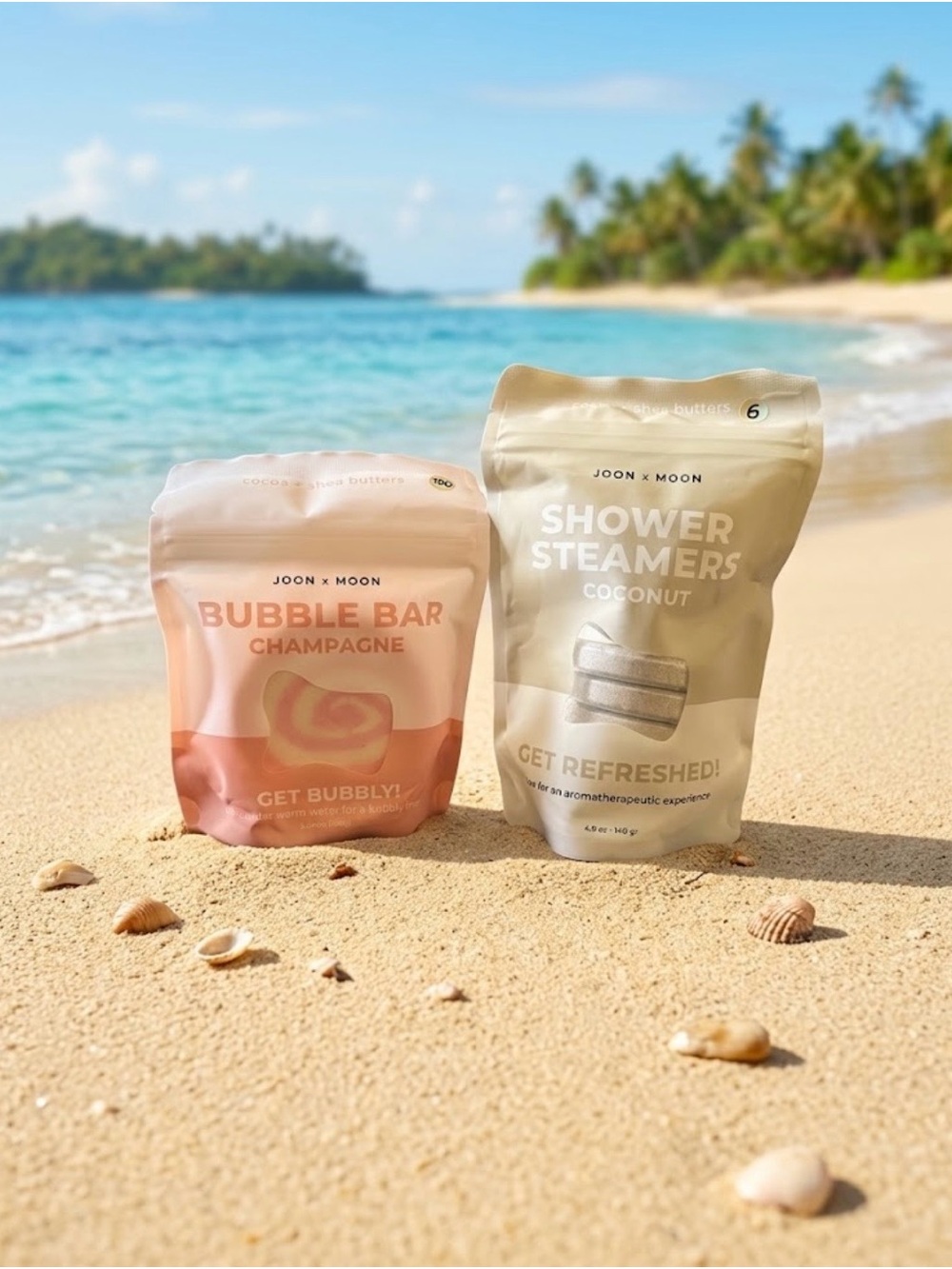 Champagne Bubble Bar & Coconut Shower Steamers - Pink & Cream
